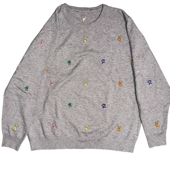 Sec 119 Grateful Dead Grey Dancing Bear Sweater size medium - Picture 3 of 8